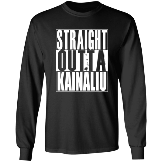 Straight Outta Kainaliu (white ink) LS T-Shirt