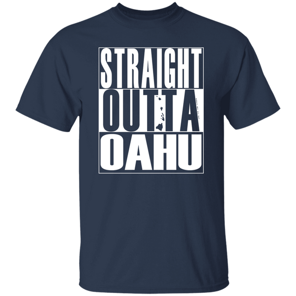 Straight Outta Oahu (white ink) T-Shirt