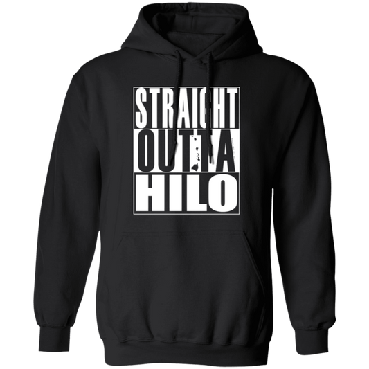Straight Outta Hilo (white ink) Pullover Hoodie