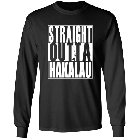 Straight Outta Hakalau (white ink) LS T-Shirt