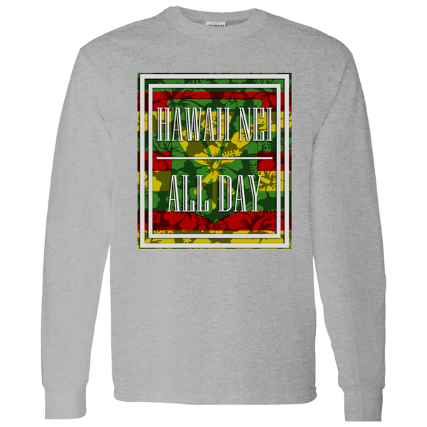 Hawai'i Floral Kanaka Maoli Flag LS T-Shirt
