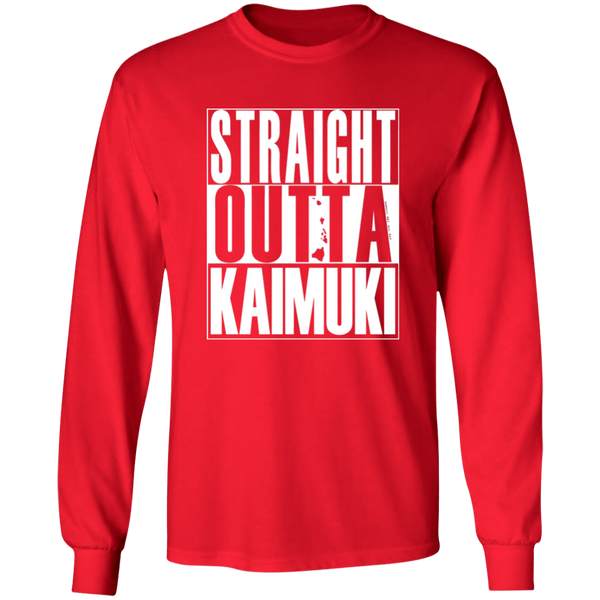 Straight Outta Kaimuki (white ink)  LS T-Shirt