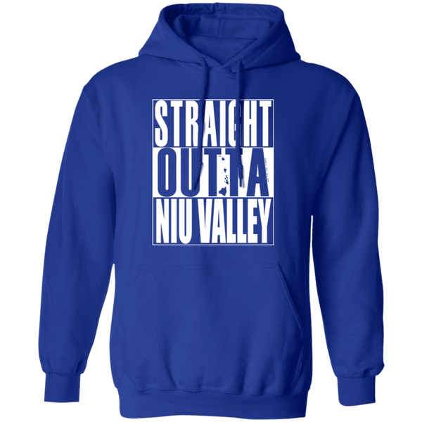 Straight Outta Niu Valley (white ink) Pullover Hoodie