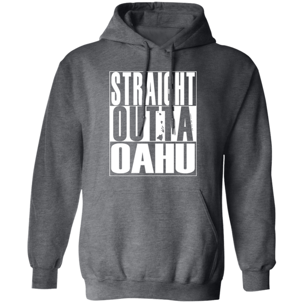 Straight Outta Oahu (white ink) Pullover Hoodie