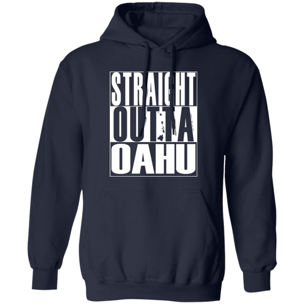 Straight Outta Oahu (white ink) Pullover Hoodie