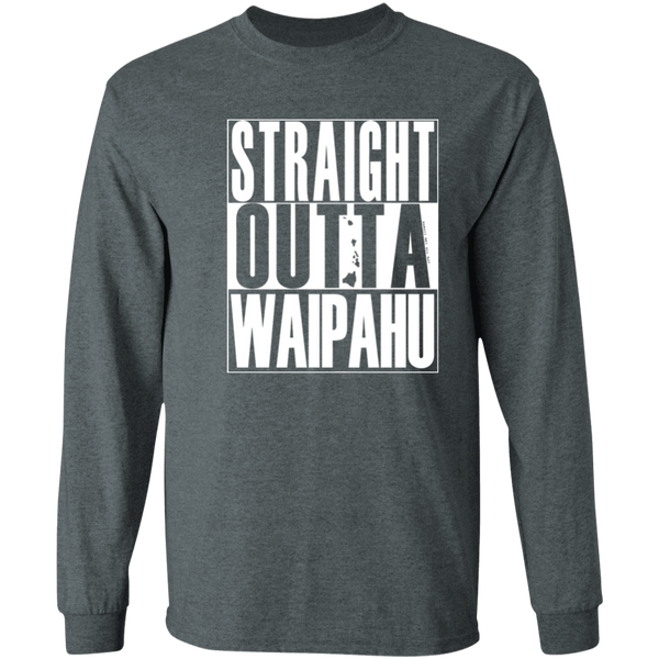 Straight Outta Waipahu (white ink)  LS T-Shirt