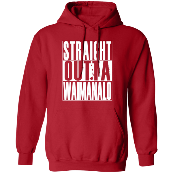 Straight Outta Waimanalo (white ink) Pullover Hoodie