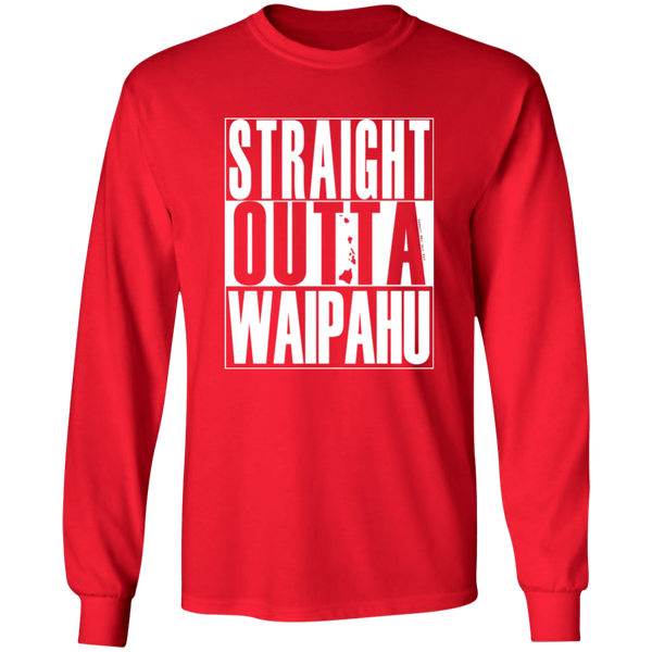 Straight Outta Waipahu (white ink)  LS T-Shirt