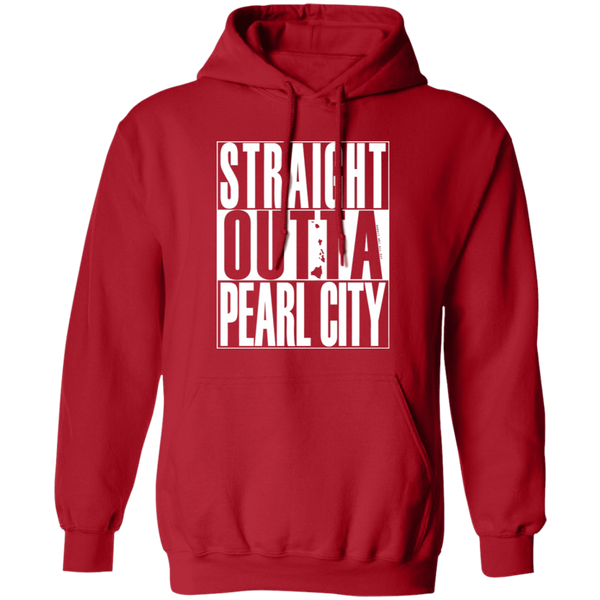 Straight Outta Pearl City (white ink) Pullover Hoodie