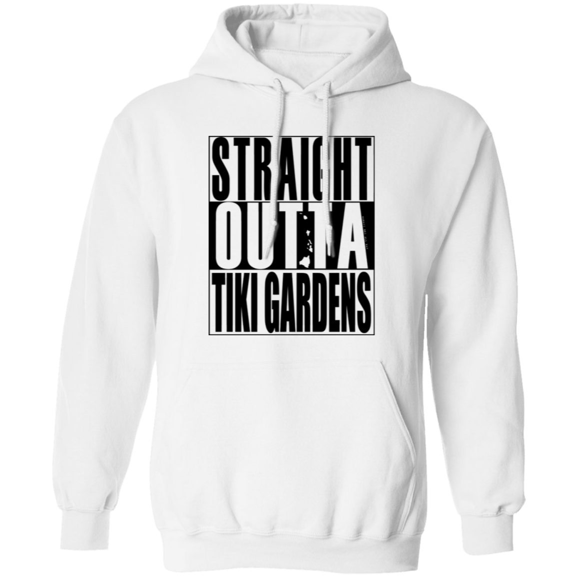 Straight Outta Tiki Gardens(black ink) Pullover Hoodie