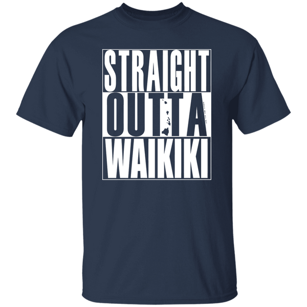 Straight Outta Waikiki (white ink) T-Shirt