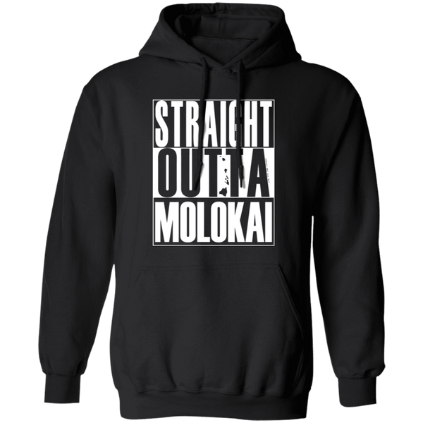 Straight Outta Molokai (white ink) Pullover Hoodie