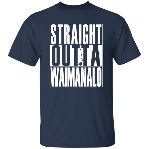 Straight Outta Waimanalo (white ink) T-Shirt