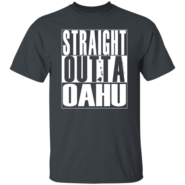 Straight Outta Oahu (white ink) T-Shirt