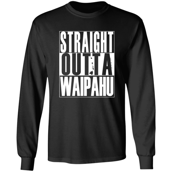 Straight Outta Waipahu (white ink)  LS T-Shirt