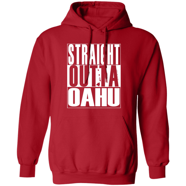 Straight Outta Oahu (white ink) Pullover Hoodie