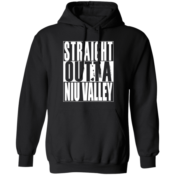Straight Outta Niu Valley (white ink) Pullover Hoodie