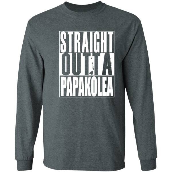 Straight Outta Papakolea (white ink)  LS T-Shirt
