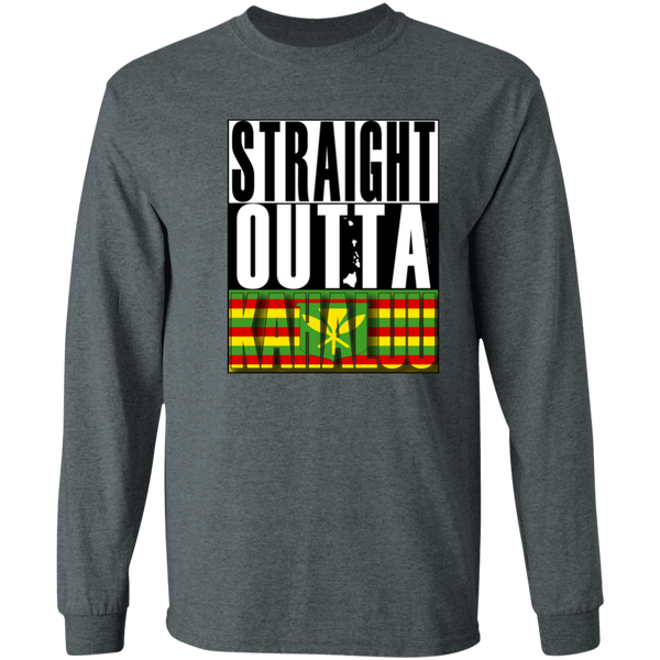 Straight Outta Kahaluu (Kanaka Maoli)  LS T-Shirt