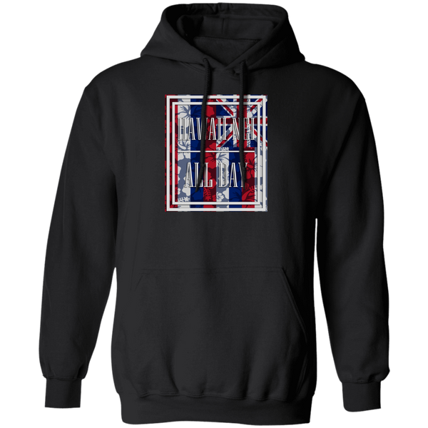 Hawai'i Floral Flag Print Pullover Hoodie