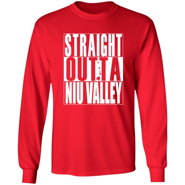 Straight Outta Niu Valley (white ink)  LS T-Shirt