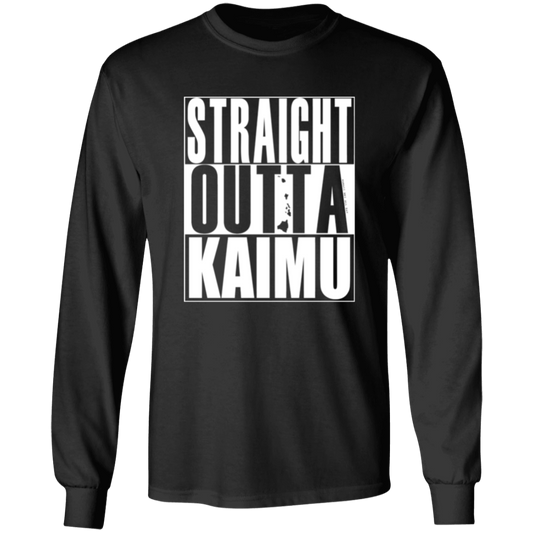 Straight Outta Kaimu (white ink) LS T-Shirt