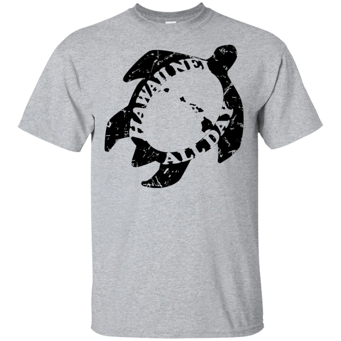 Honu Hawaiian Islands Distressed(black) Ultra Cotton T-Shirt, T-Shirts, Hawaii Nei All Day