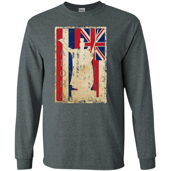 Aloha King Kamehameha LS Ultra Cotton Tshirt - Hawaii Nei All Day