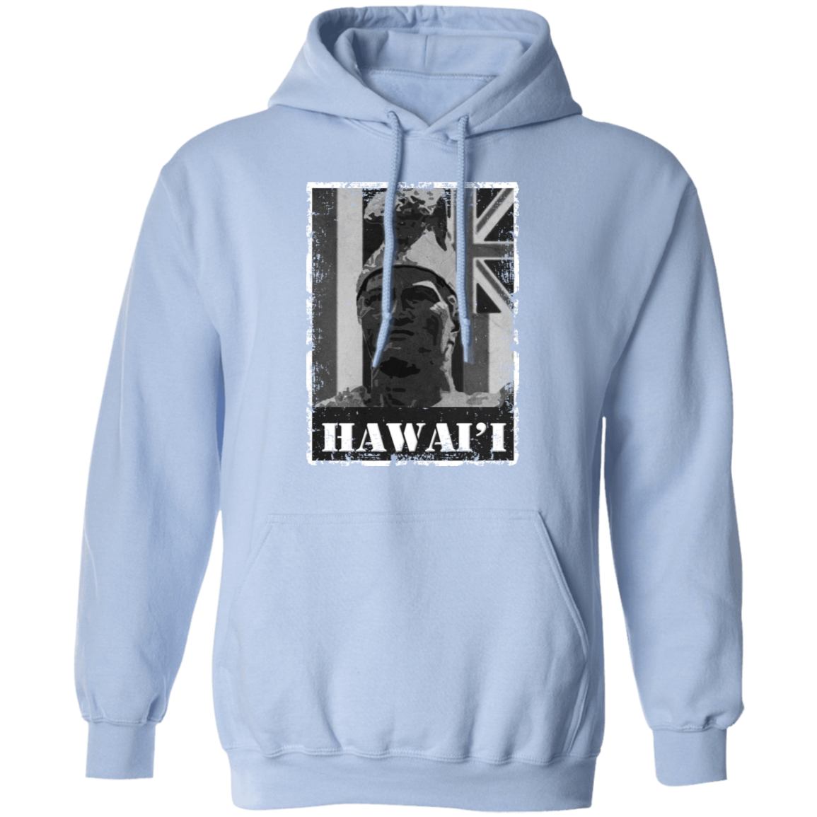 Hawai'i King Kamehameha (B&W) Pullover Hoodie, Sweatshirts, Hawaii Nei All Day