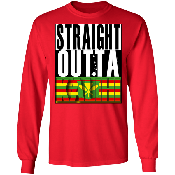 Straight Outta Kalihi (Kanaka Maoli) LS T-Shirt, T-Shirts, Hawaii Nei All Day