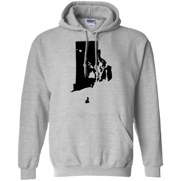 Living in Rhode Island with Hawaii Roots Pullover Hoodie 8 oz., Sweatshirts, Hawaii Nei All Day