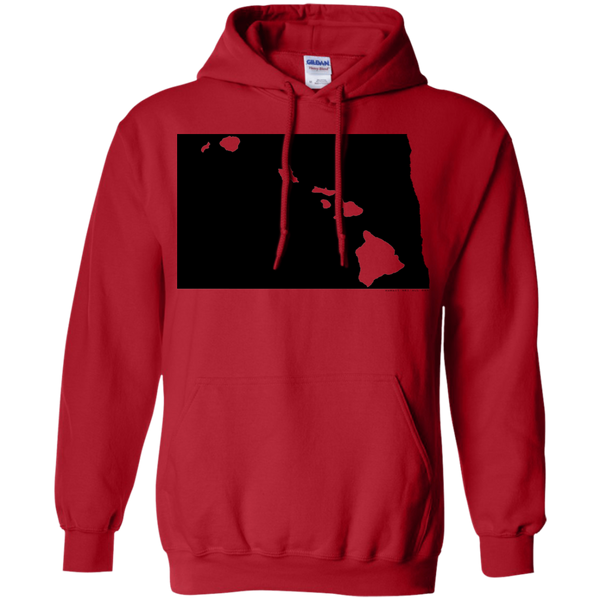 Living in North Dakota with Hawaii Roots Pullover Hoodie 8 oz., Sweatshirts, Hawaii Nei All Day