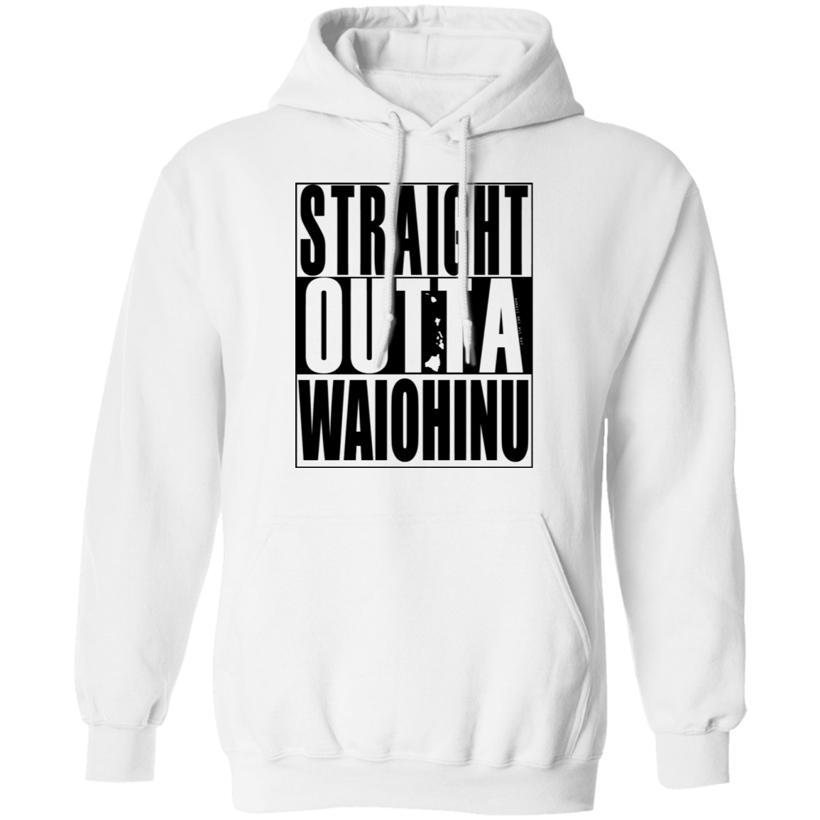 Straight Outta Waiohinu (black ink) Pullover Hoodie