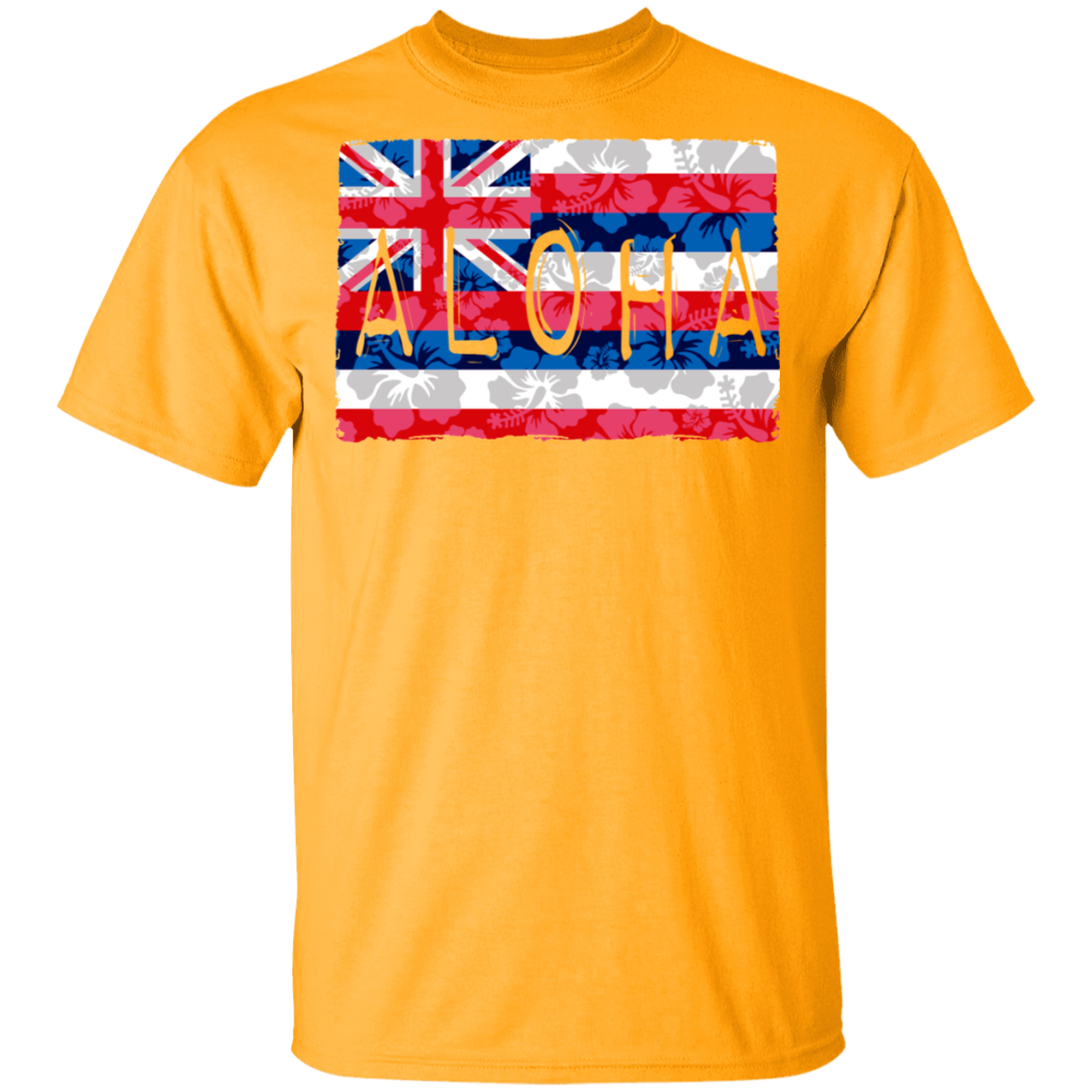 Aloha Floral Flag T-Shirt, T-Shirts, Hawaii Nei All Day