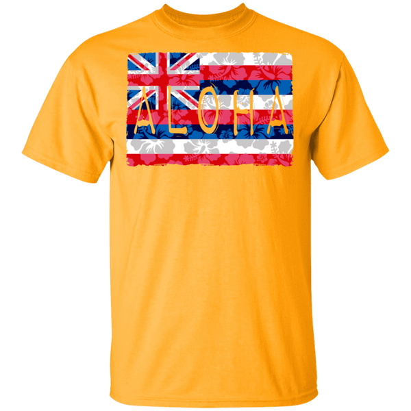 Aloha Floral Flag T-Shirt, T-Shirts, Hawaii Nei All Day