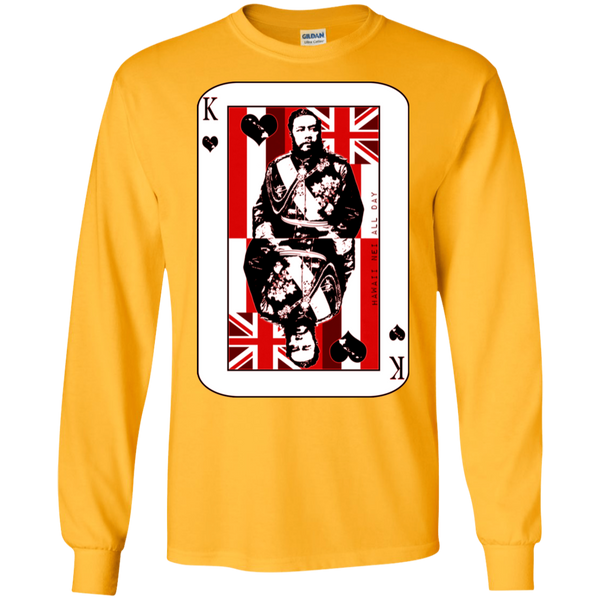 The King of Hawai'i Kalakaua(red ink) LS Ultra Cotton T-Shirt, T-Shirts, Hawaii Nei All Day
