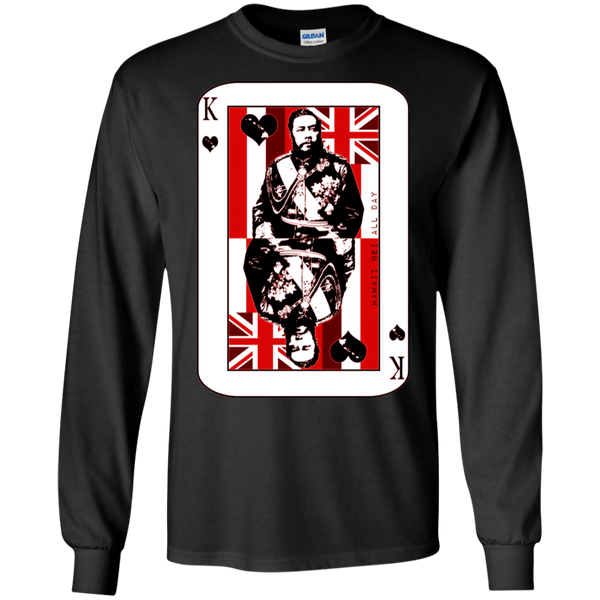 The King of Hawai'i Kalakaua(red ink) LS Ultra Cotton T-Shirt, T-Shirts, Hawaii Nei All Day