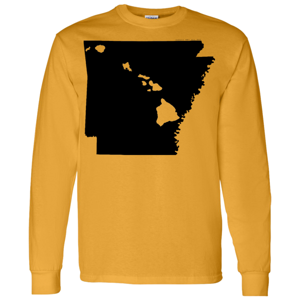 Living in Arkansas with Hawaii Roots LS T-Shirt 5.3 oz., T-Shirts, Hawaii Nei All Day