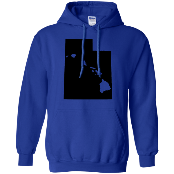 Living in Utah with Hawaii Roots Pullover Hoodie 8 oz., Sweatshirts, Hawaii Nei All Day