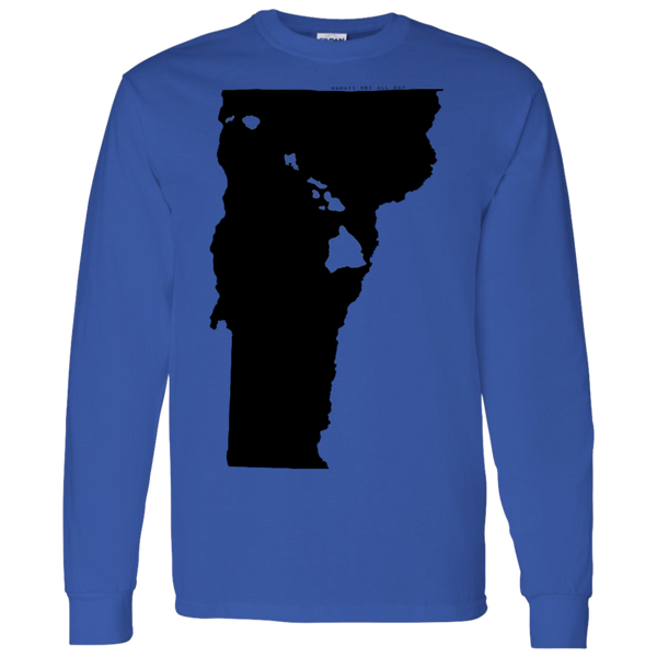 Living in Vermont with Hawaii Roots LS T-Shirt 5.3 oz., T-Shirts, Hawaii Nei All Day
