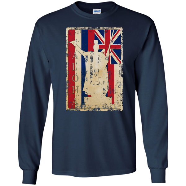 Aloha King Kamehameha LS Ultra Cotton Tshirt - Hawaii Nei All Day