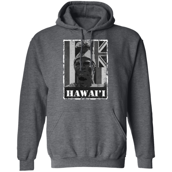 Hawai'i King Kamehameha (B&W) Pullover Hoodie, Sweatshirts, Hawaii Nei All Day