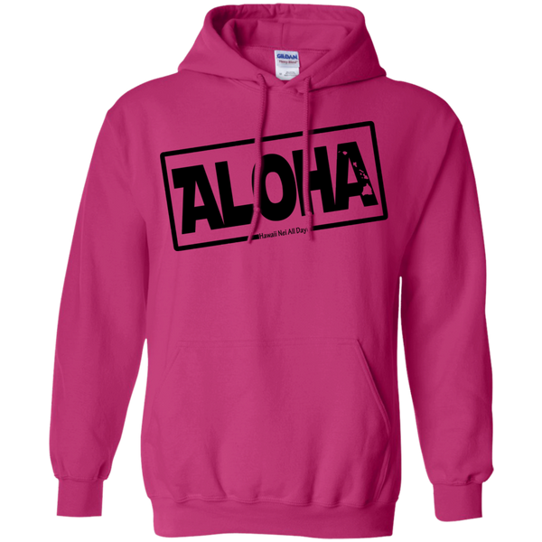 Aloha Hawai'i Nei (Islands blk ink) Pullover Hoodie, Sweatshirts, Hawaii Nei All Day
