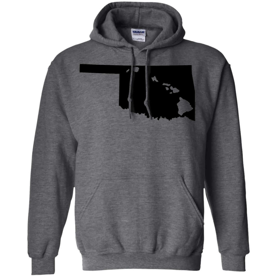 Living in Oklahoma with Hawaii Roots Pullover Hoodie 8 oz., Sweatshirts, Hawaii Nei All Day