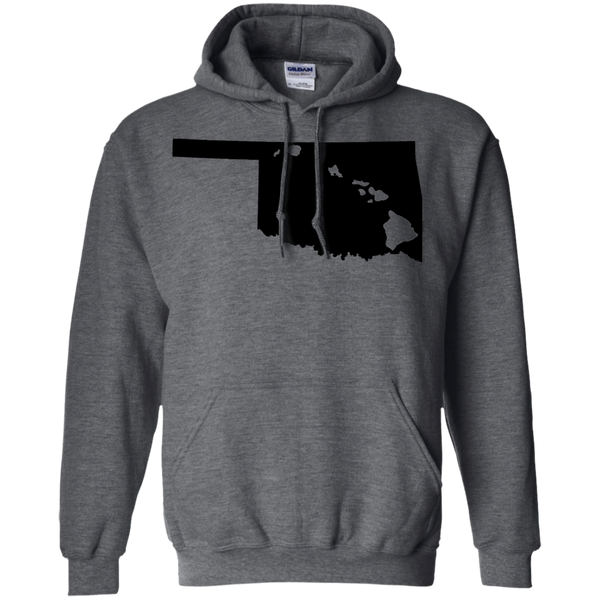 Living in Oklahoma with Hawaii Roots Pullover Hoodie 8 oz., Sweatshirts, Hawaii Nei All Day