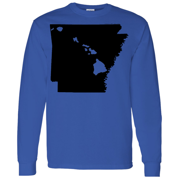 Living in Arkansas with Hawaii Roots LS T-Shirt 5.3 oz., T-Shirts, Hawaii Nei All Day