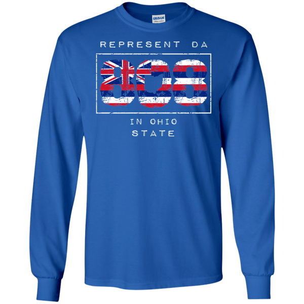 Rep Da 808 In Ohio State LS Ultra Cotton T-Shirt, T-Shirts, Hawaii Nei All Day