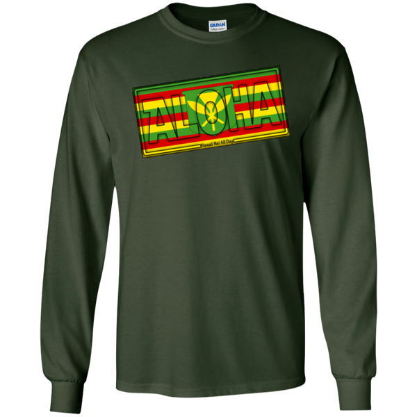 Aloha Hawai'i Kanaka Maoli Ultra Cotton LS T-Shirt, T-Shirts, Hawaii Nei All Day