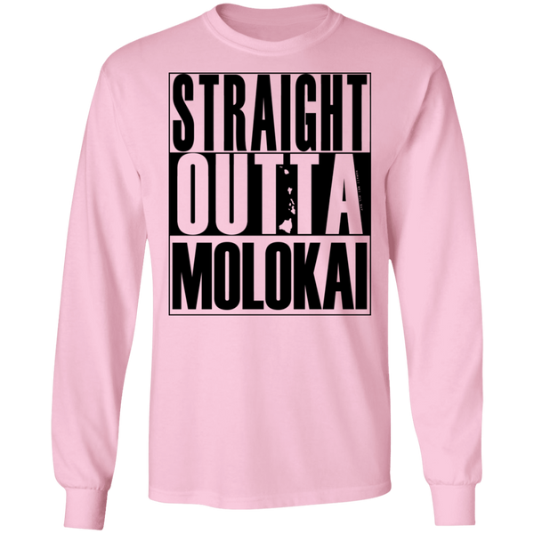 Straight Outta Molokai(black ink) LS T-Shirt