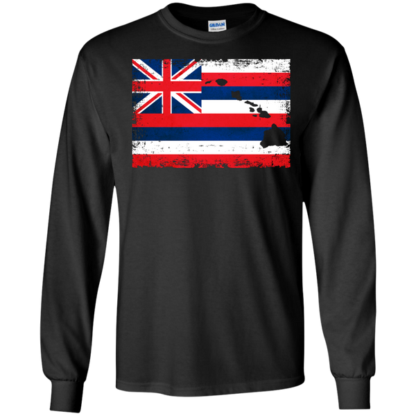 Hawaii State LS Ultra Cotton Tshirt - Hawaii Nei All Day